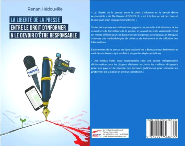 Haiti: Le nouveau livre de Me.Renan Hédouville sera en signature le 26 octobre prochain