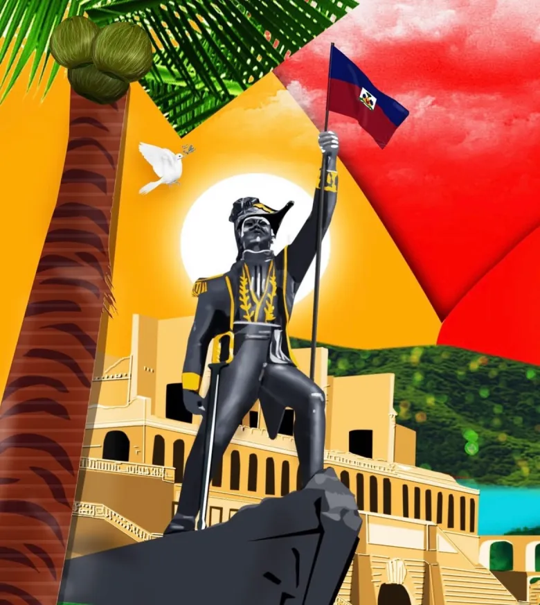 Couverture de la FIFA World Cup 2026 Haïti conçue par Lyne Lucien pour Fox Sports et Sports Illustrated et détails issus de ces œuvres. Courtoisie de Lyne Lucien