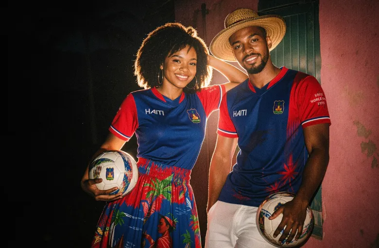 Le maillot ‘Eske w pare’ (Es-tu prêt) de Jean-René Rinvil pour la Coupe du Monde