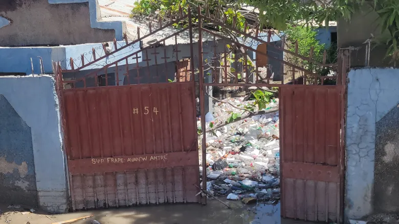 A home in Bienac, Gonaïves, filled with floodwater and debris following heavy rainfall on Wednesday, Sept. 2, 2026. Photo by Onès Joseph for The Haitian Times.