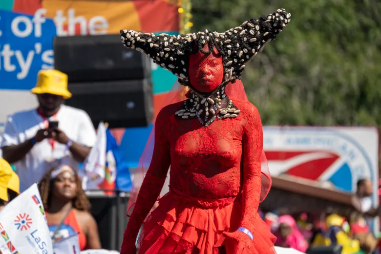 Attendees walk in the parade during the West Indian Day Parade in Brooklyn, N.Y., Sept. 7, 2026. Photo by Fredner Cayemitte for The Haitian Times.