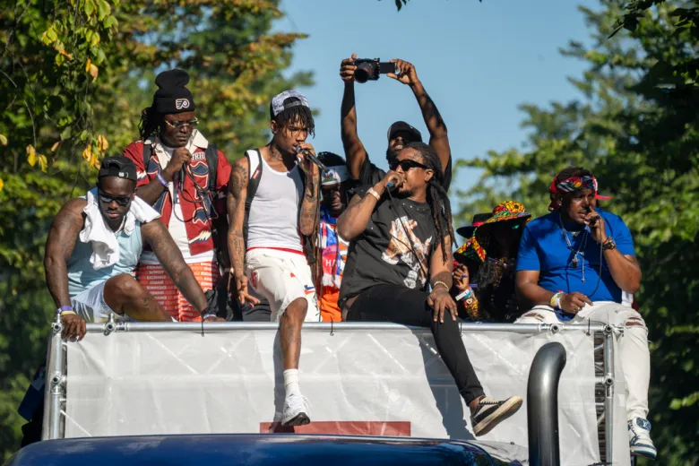 Rockfam Musicians perform at the West Indian Day Parade in Brooklyn, N.Y., Sept. 7, 2026. Photo by Fredner Cayemitte for The Haitian Times.