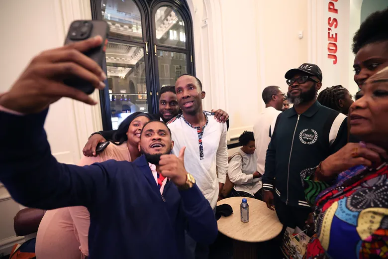 Haitian singer-songwriter BéLo greeted fans and posed for photos after performing at a sold-out Joe’s Pub in New York City on Oct. 14. 